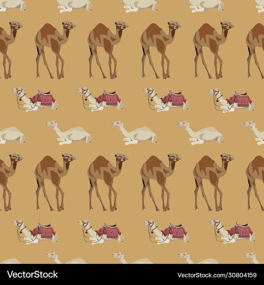 Seamless pattern with arabian one-humped Vector Image