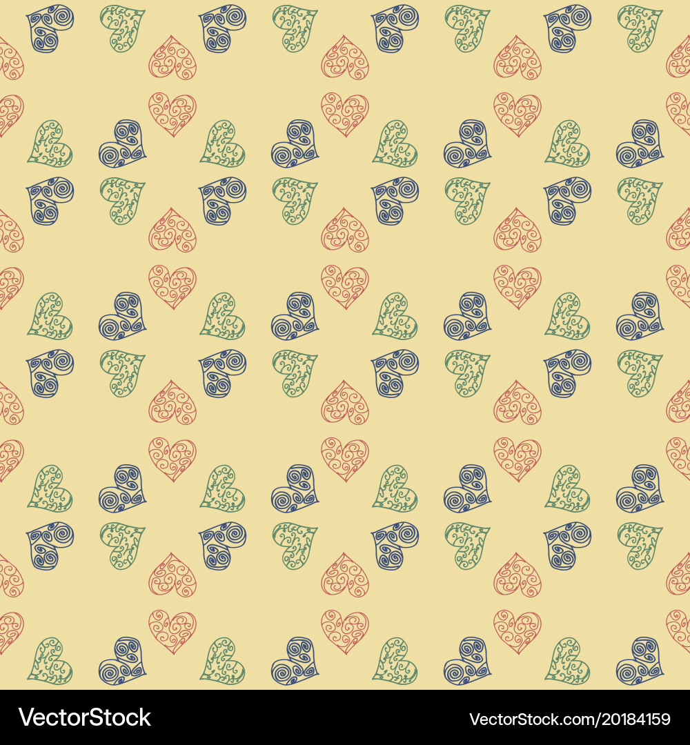 Seamless pattern with heart vector image