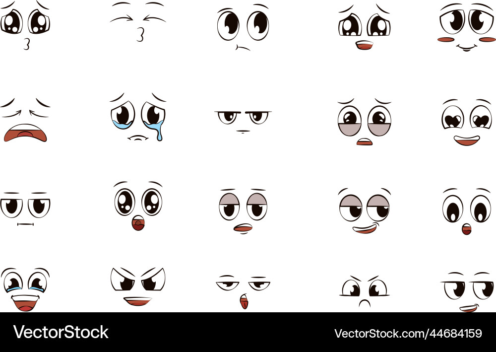 Set of different face expression avatars Vector Image