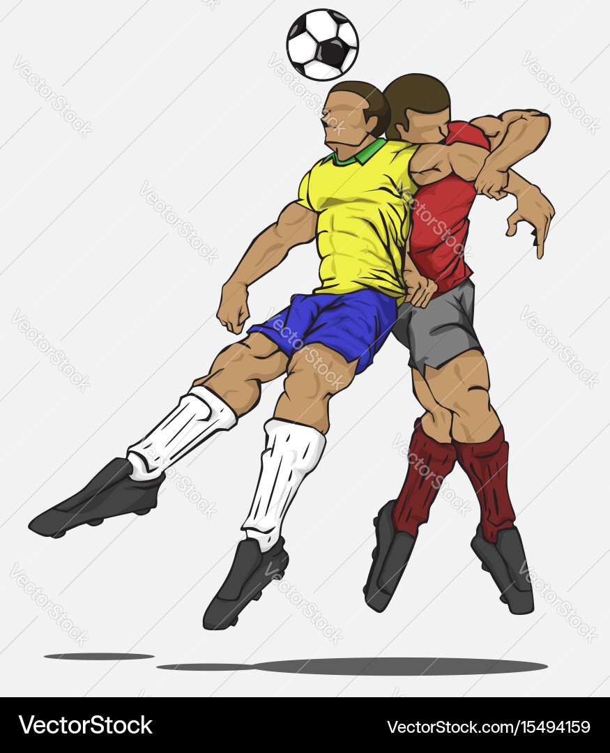 Two players fighting for the ball Vector Image