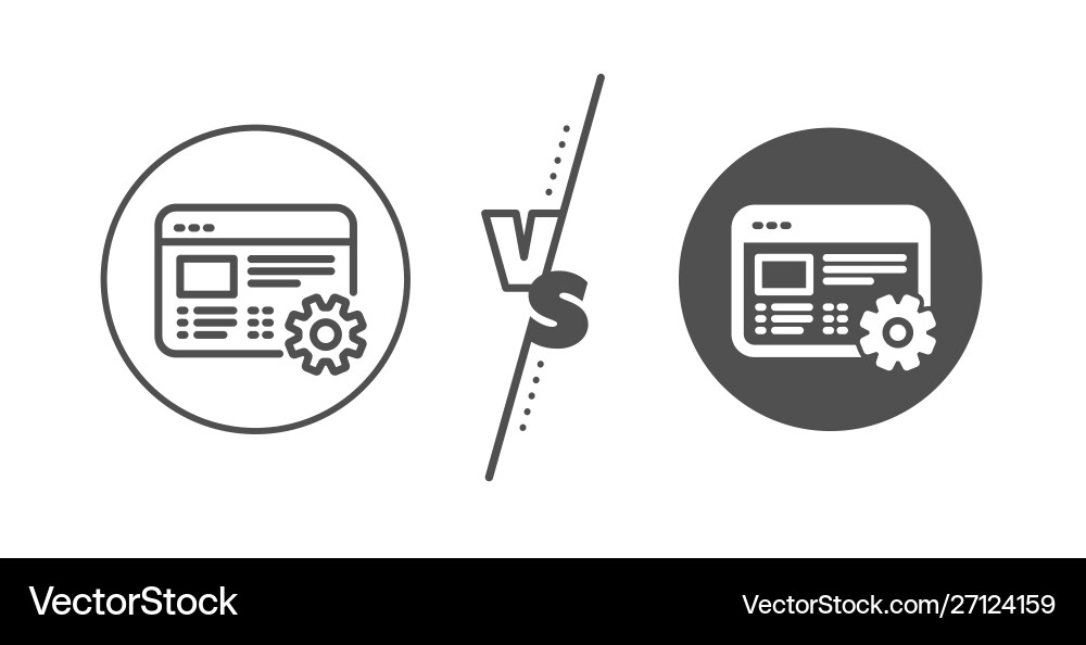 Web settings line icon engineering cogwheel tool Vector Image