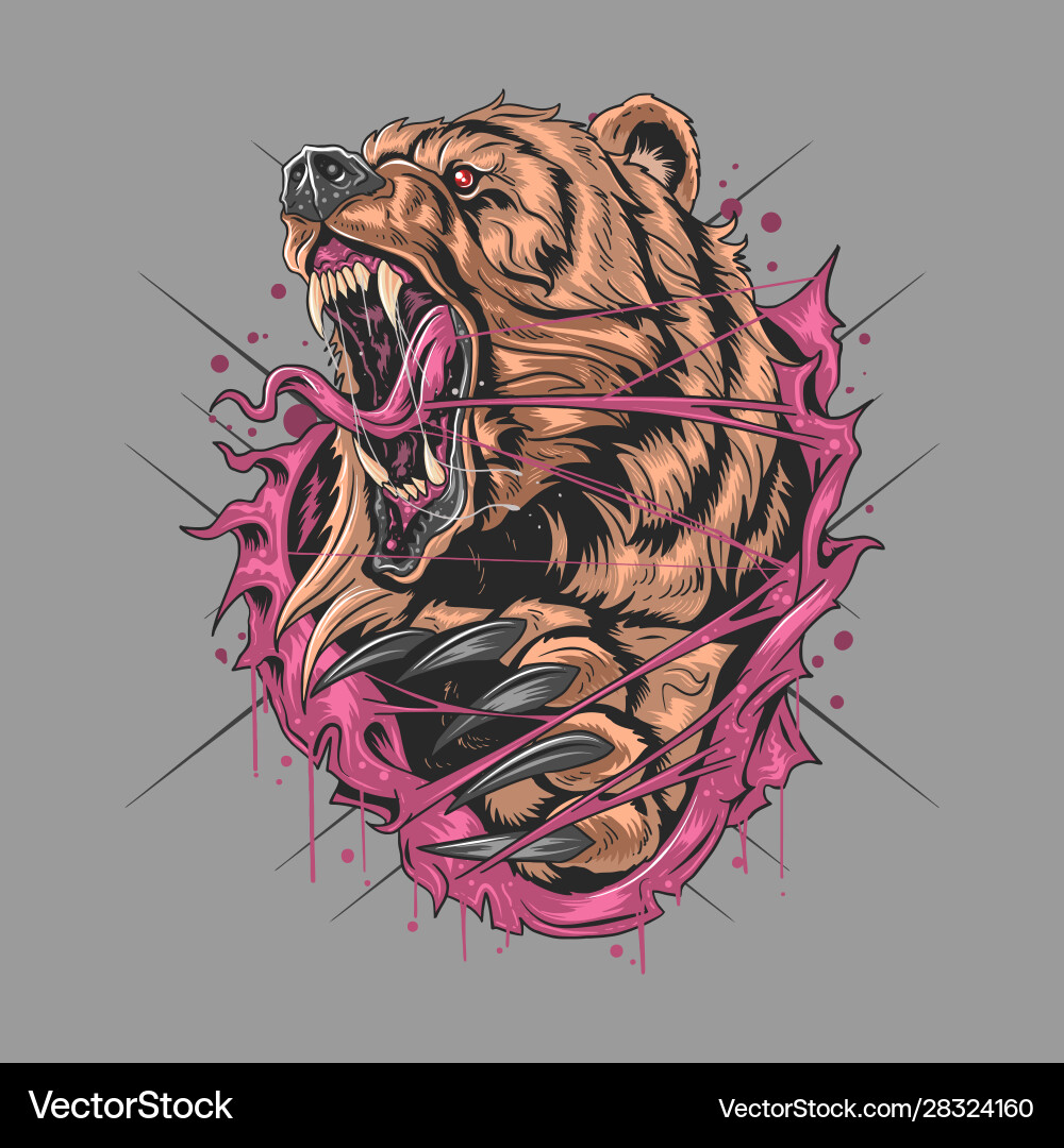 Grizzly bear tattoo Vector Images \u0026 Graphics for Commercial Use |  VectorStock, image size:1000x1080