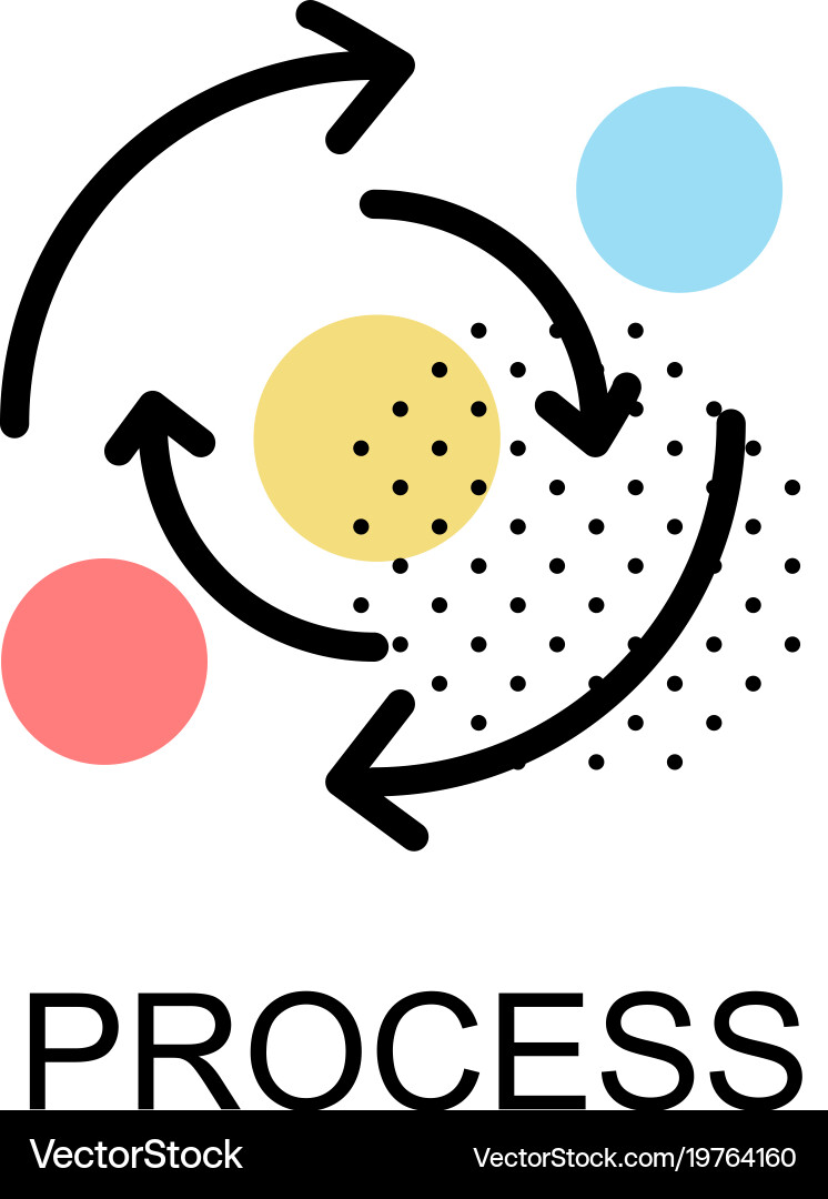 Arrows direction with circle icon for process vector image