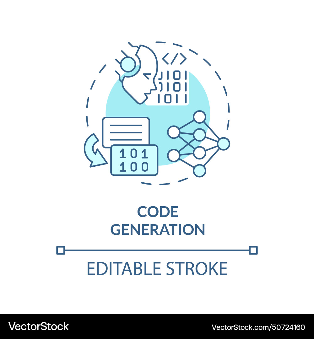 Code generation soft blue concept icon Royalty Free Vector