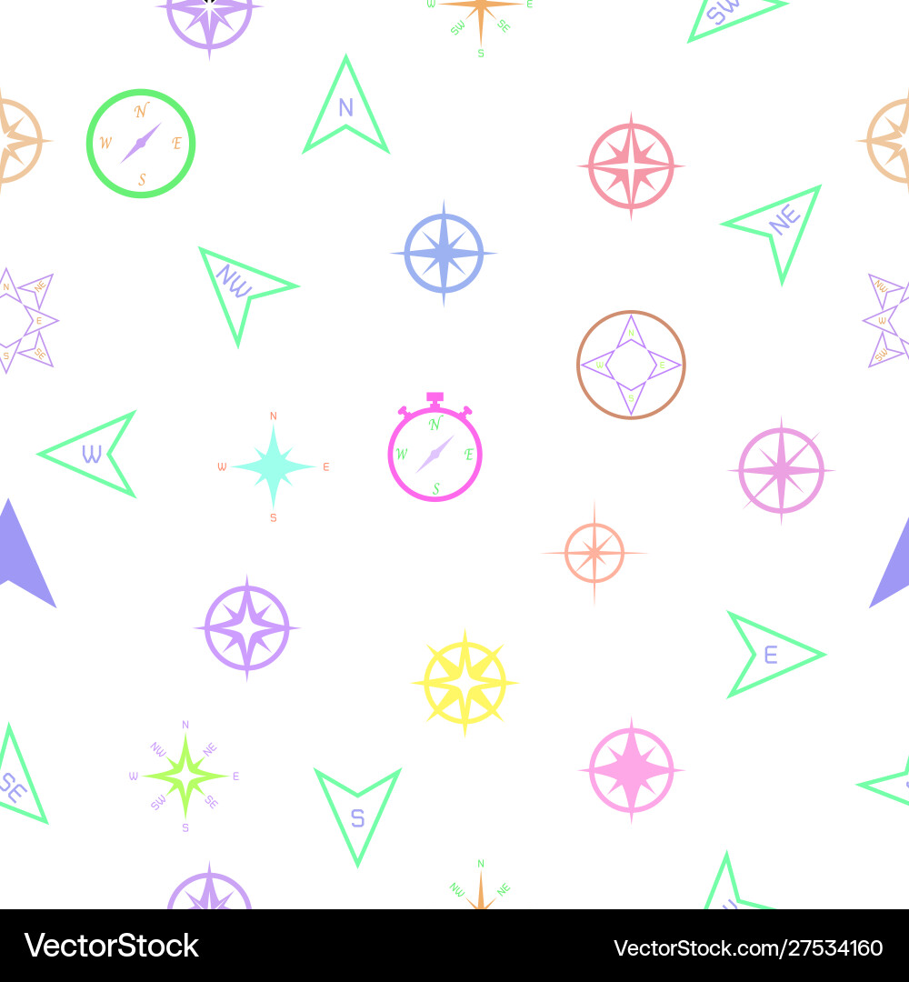 Compass seamless pattern background icon Vector Image