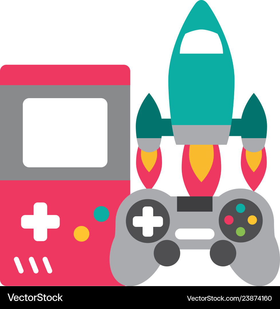 Console controller rocket gadget video game Vector Image