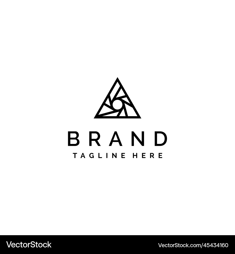 Creative triangle with shutter motif Vector Image