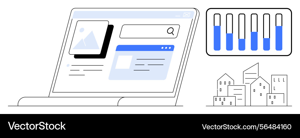 Digital dashboard with search analytics Digital dashboard with search analytics vector image