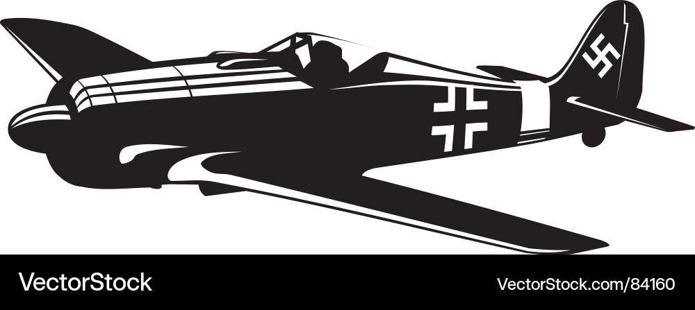 Focke-Wulf Fw 190 Fighter Vector Image