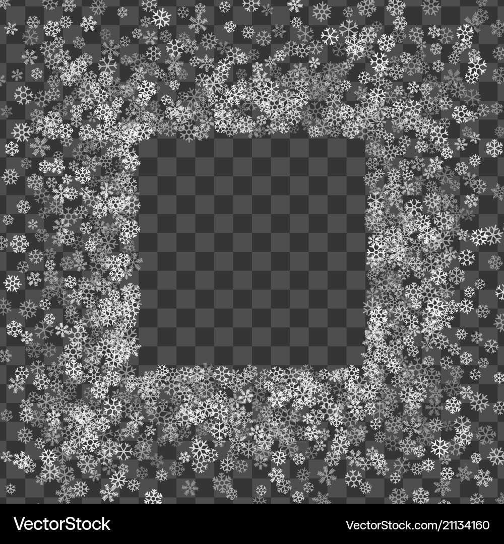 Frame or border of random scatter snowflakes Frame or border of random scatter snowflakes vector image