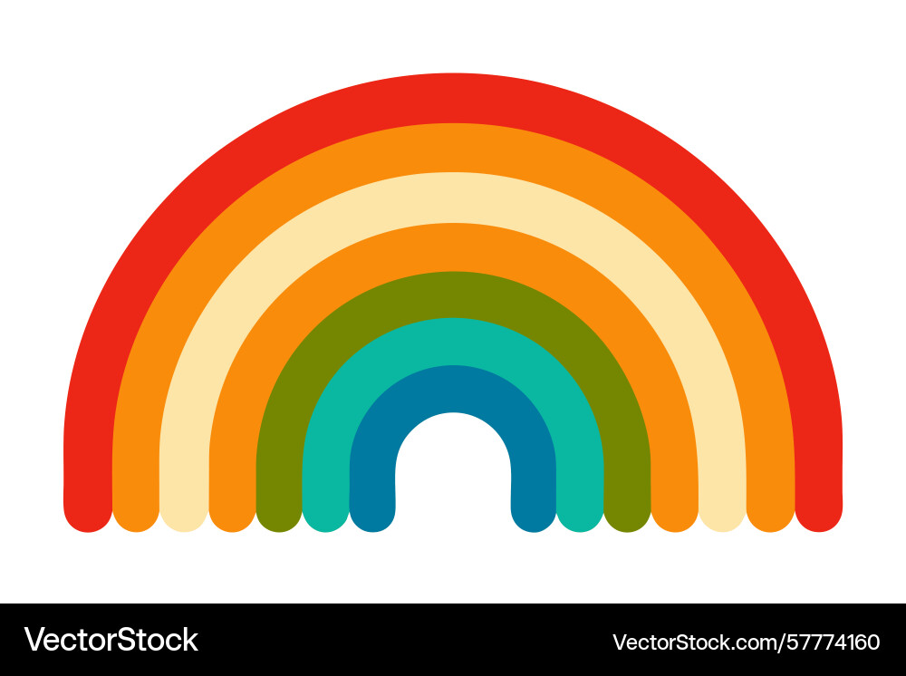 Funky retro 70s style rainbow arches and blobs Funky retro 70s style rainbow arches and blobs Vector Image