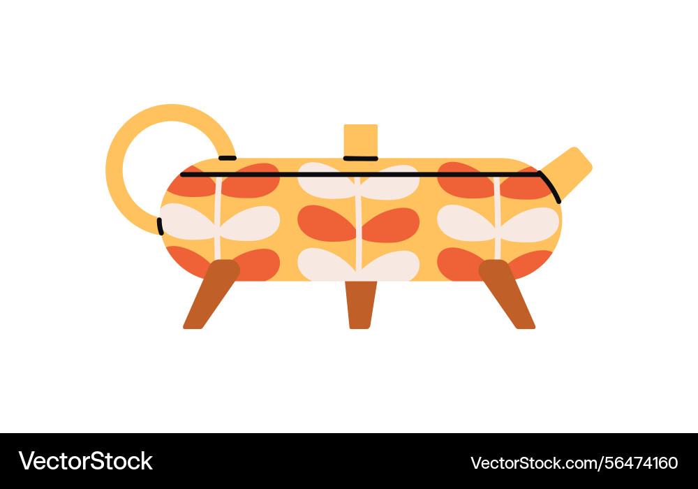 Icon of teapot with abstract pattern and modern Icon of teapot with abstract pattern and modern Vector Image