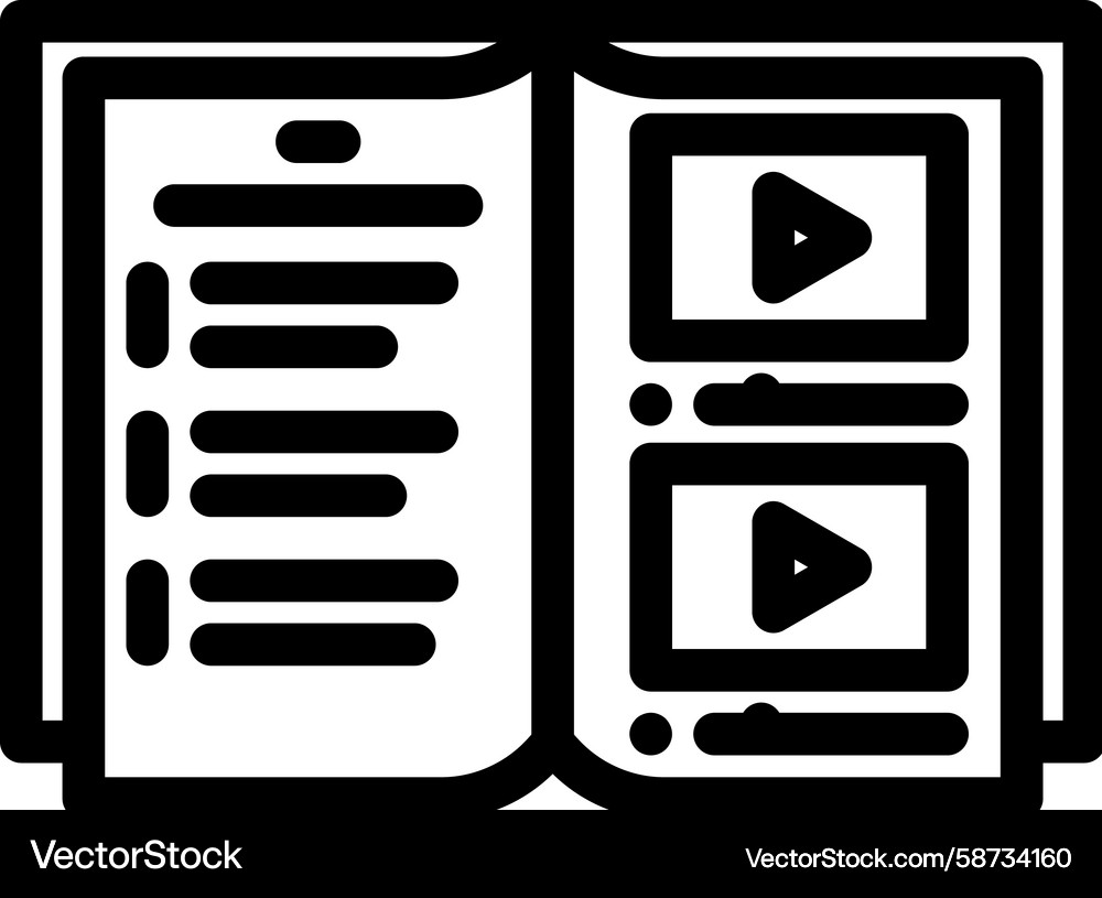 Instruction Video Icon Set Vector Image