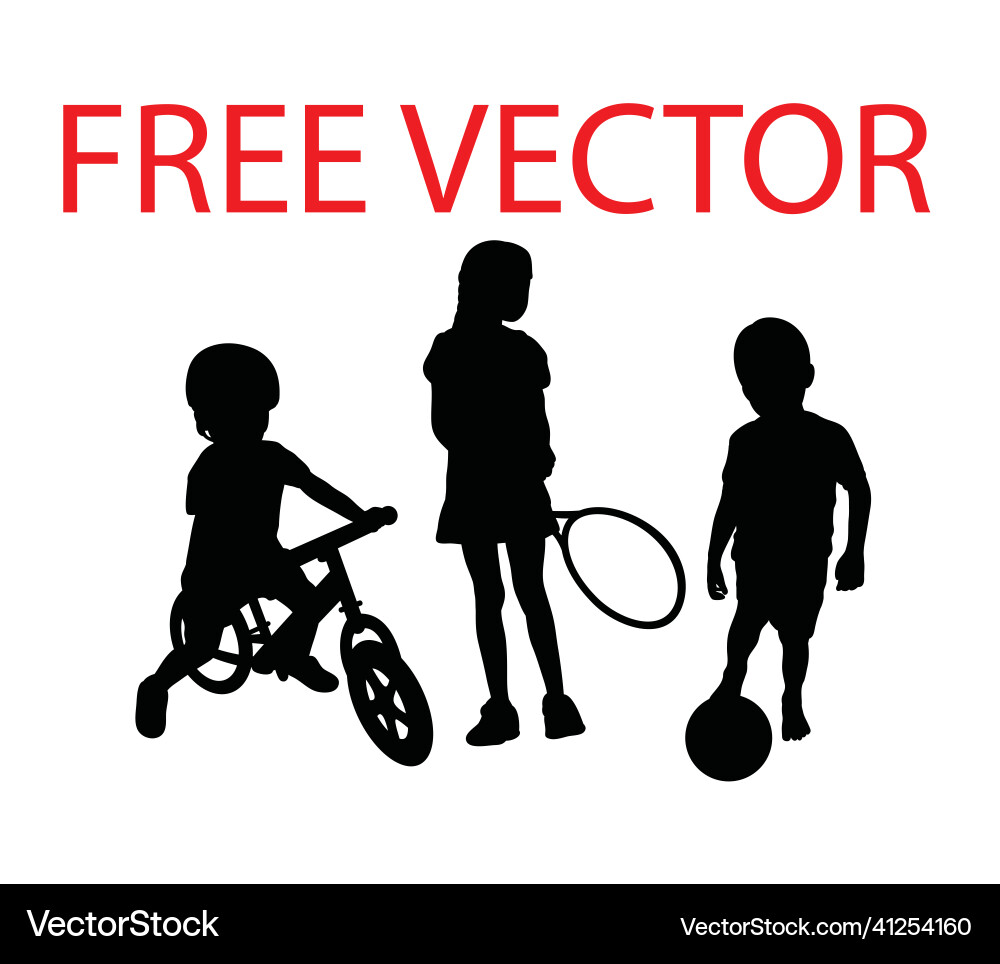 Kid sport silhouettes Vector Image