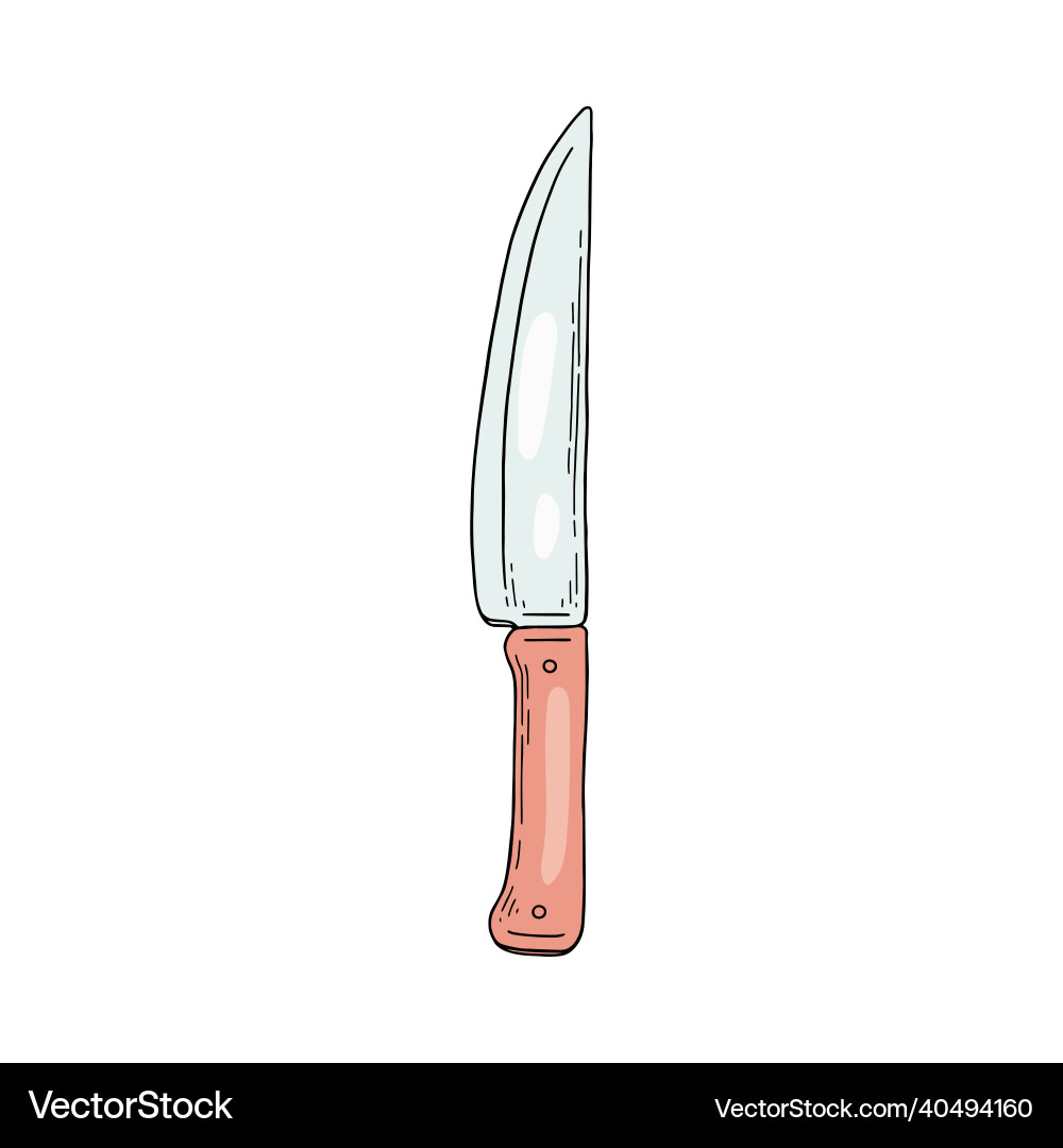 Kitchen knife cutlery and cutting tool sketch – Royalty-Free Vector |  VectorStock, image size:1000x1080