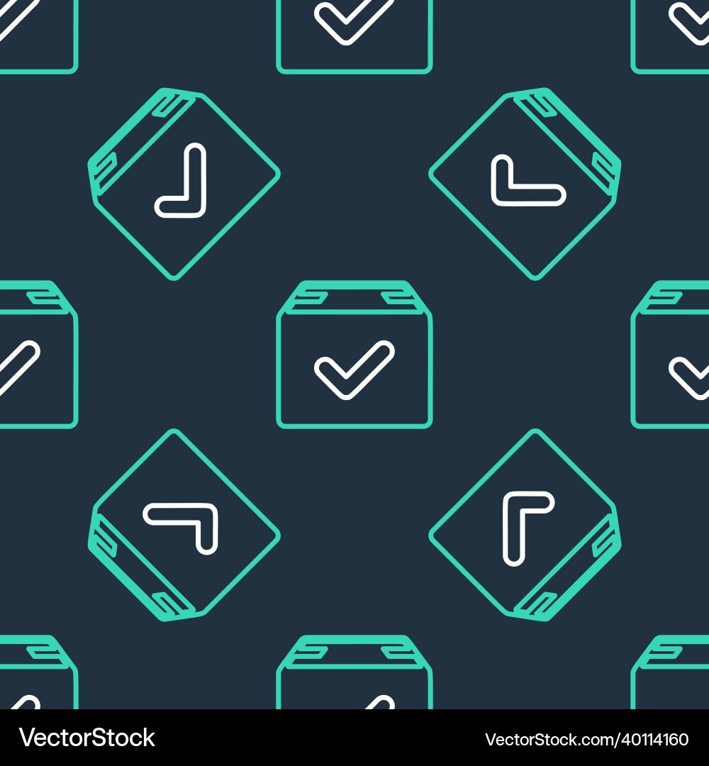 Line package box with check mark icon isolated Vector Image