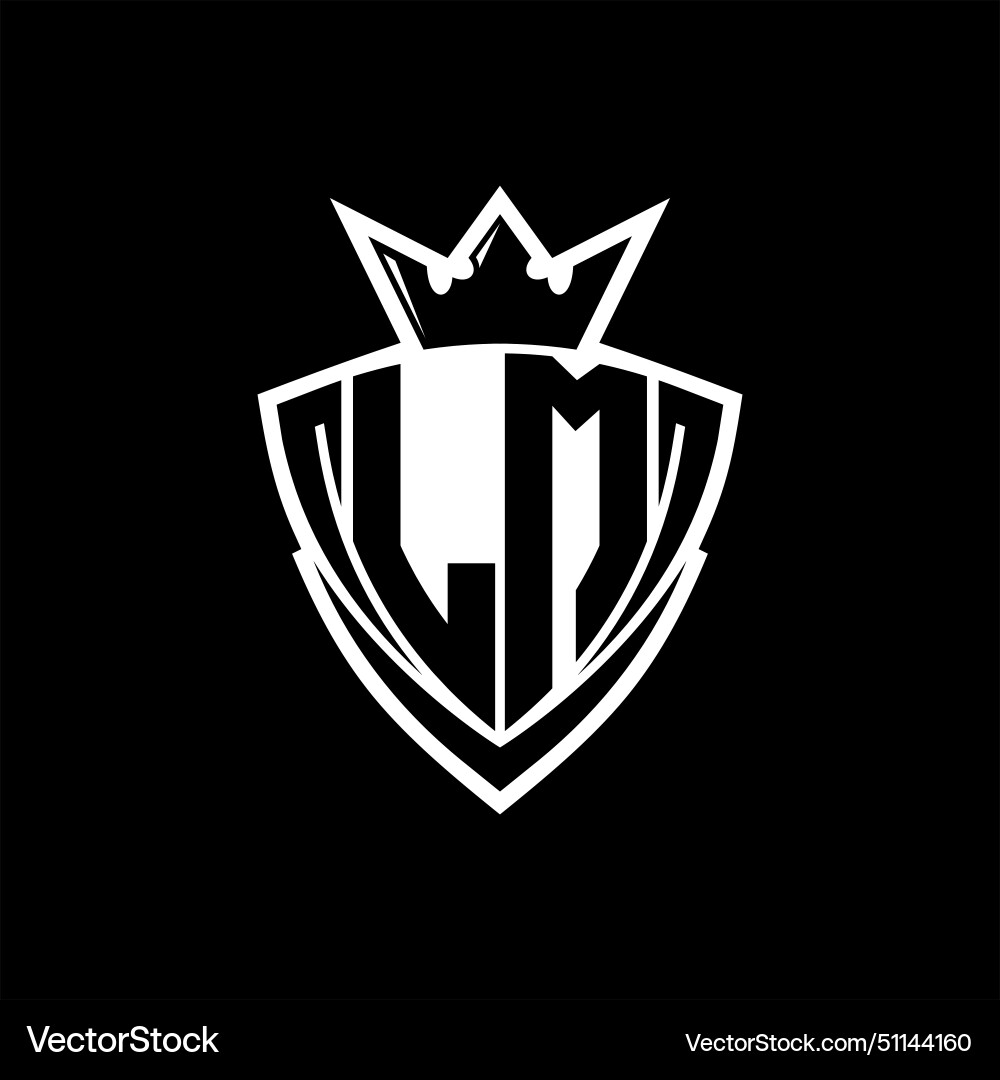 Lm letter logo with sharp triangle shield shape Lm letter logo with sharp triangle shield shape Vector Image