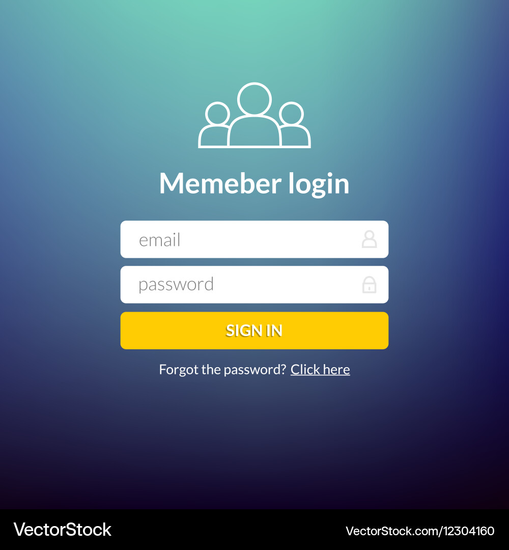 Login user interface sign in web element template vector image