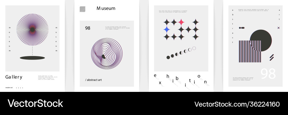 Minimal abstract posters set dynamic shapes Minimal abstract posters set dynamic shapes vector image