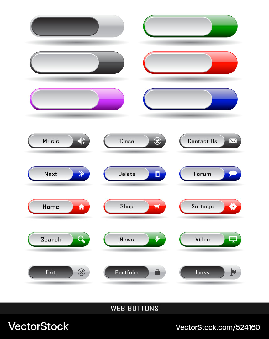 Modern Web Buttons Collection vector image