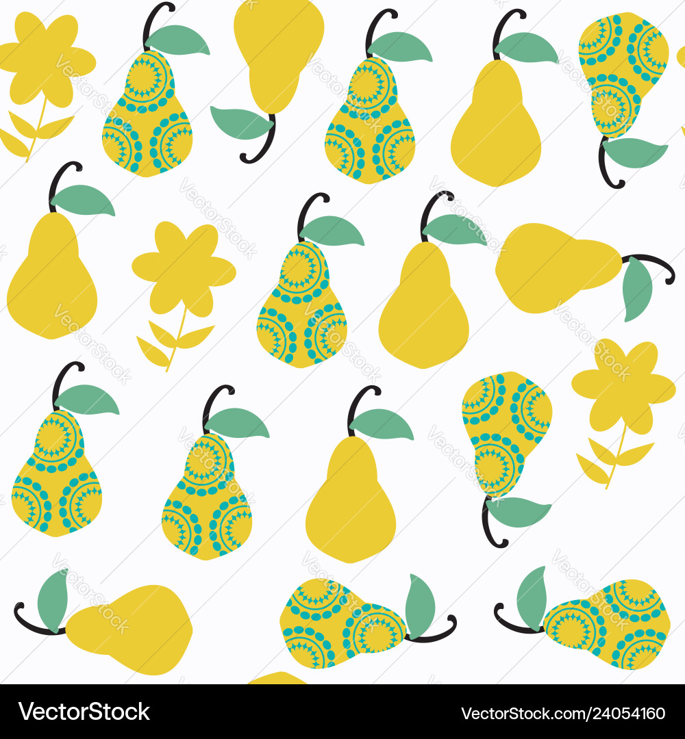 Pear seamless pattern it is located in swatch Pear seamless pattern it is located in swatch vector image