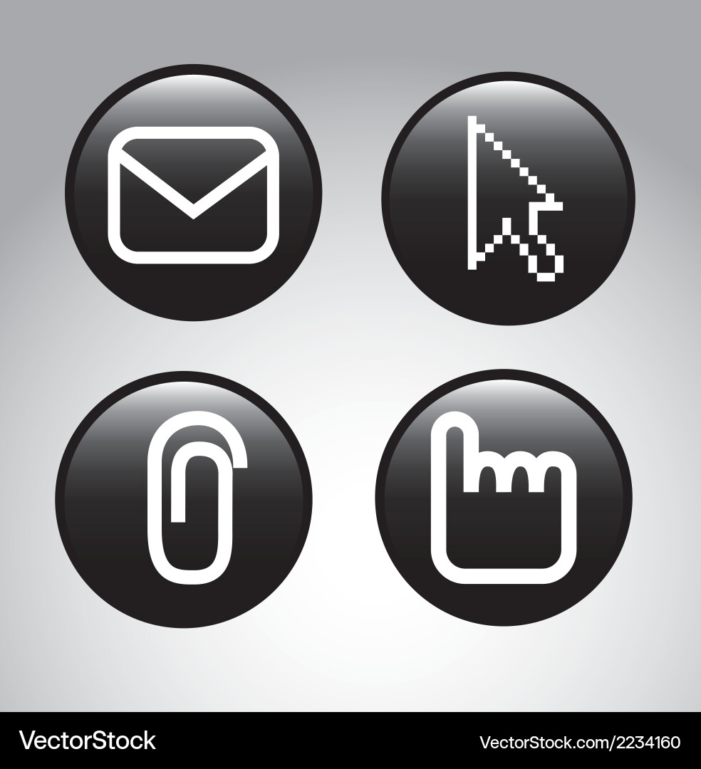 Pointers icons over gray background vector image
