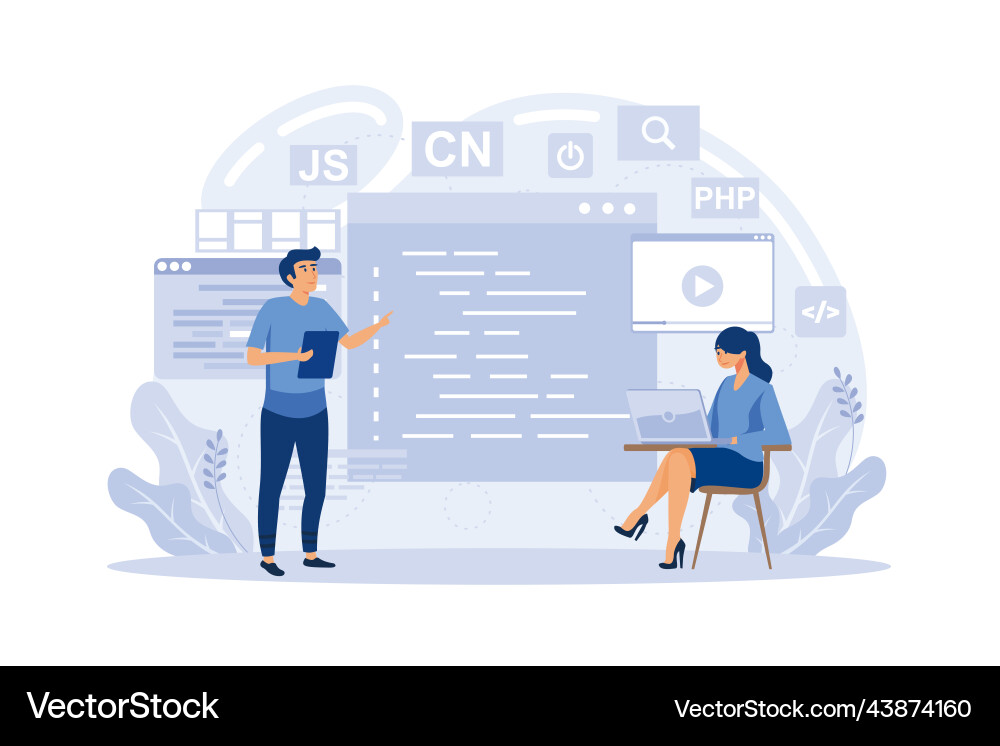 Programming courses web design concept vector image