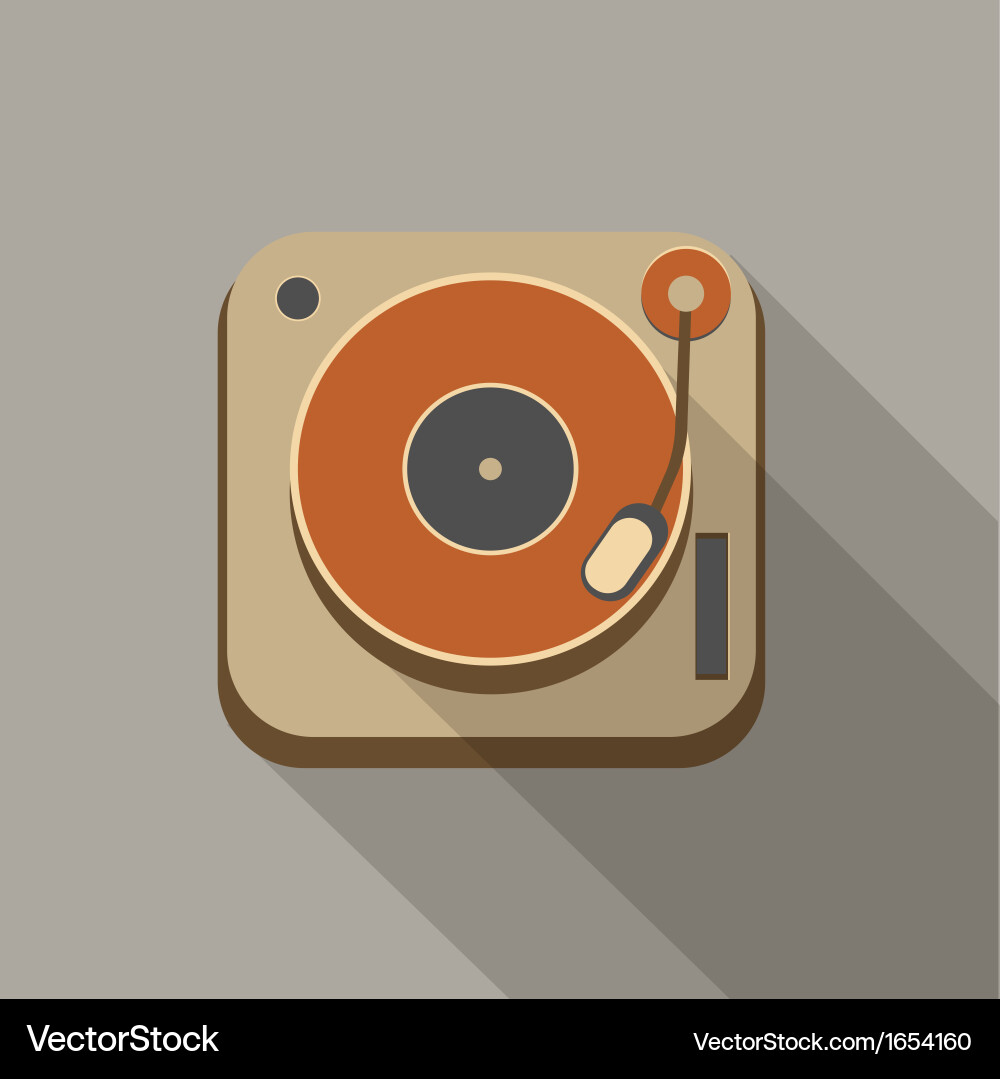 Retro Record Player Icons vector image