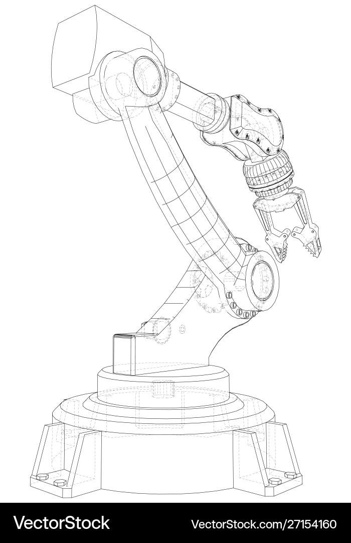 Robot hand eps10 format wire-frame Robot hand eps10 format wire-frame vector image