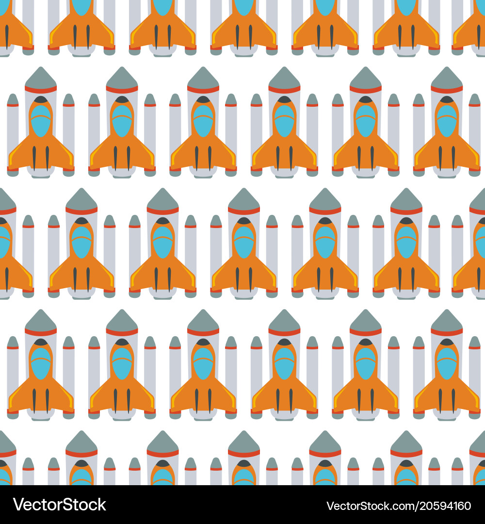 Seamless pattern with space rocket Vector Image