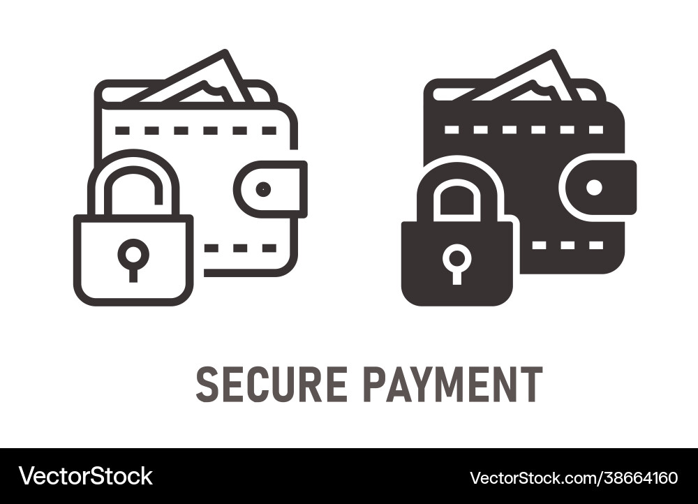 Secure payment icon on white background vector image