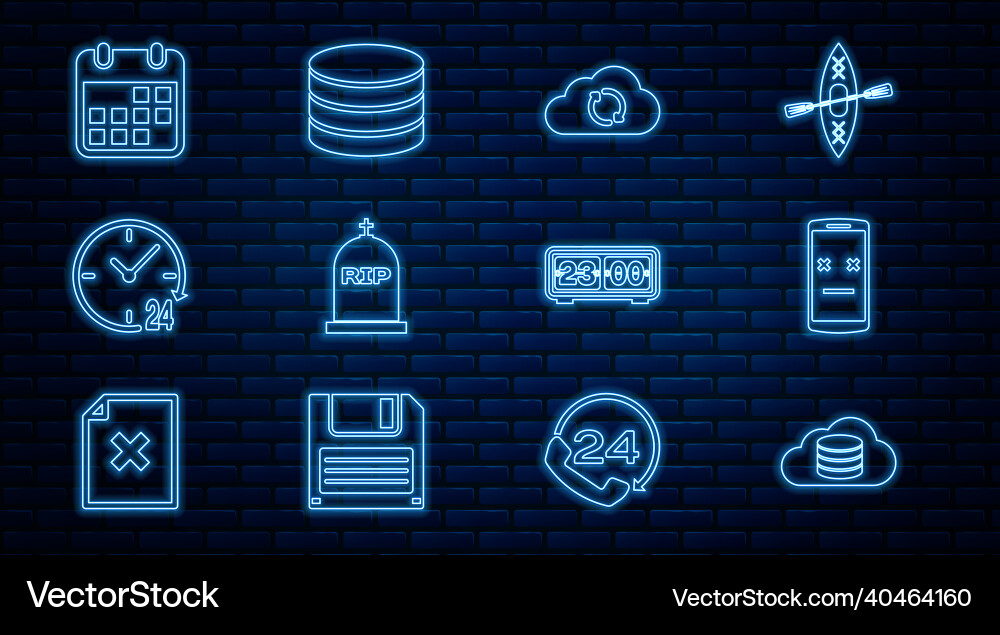 Set line cloud database dead mobile sync refresh Set line cloud database dead mobile sync refresh vector image