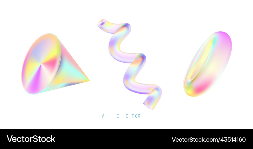 Set of colored 3d objects on a white background Set of colored 3d objects on a white background vector image