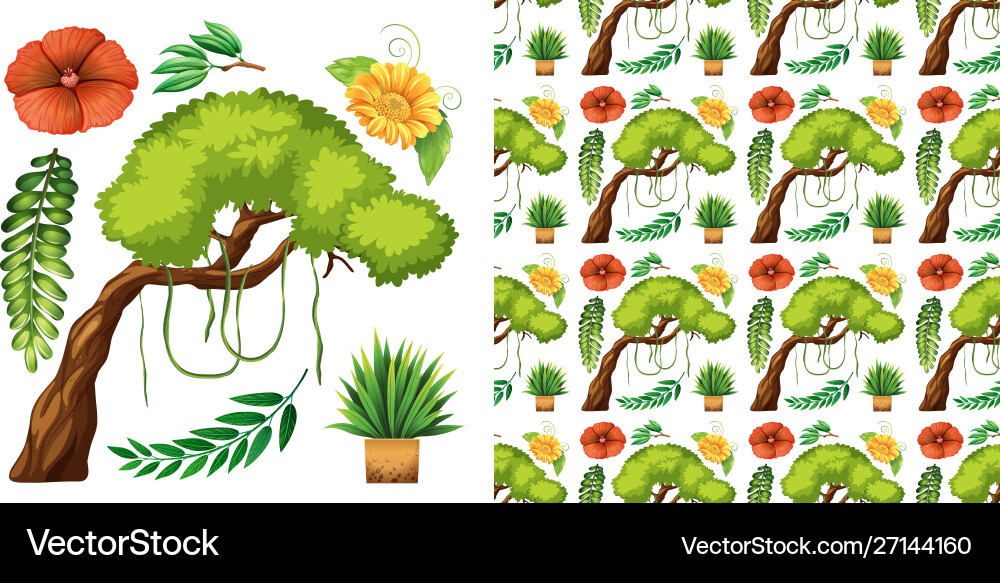 Set seamless background design with isolated Set seamless background design with isolated vector image