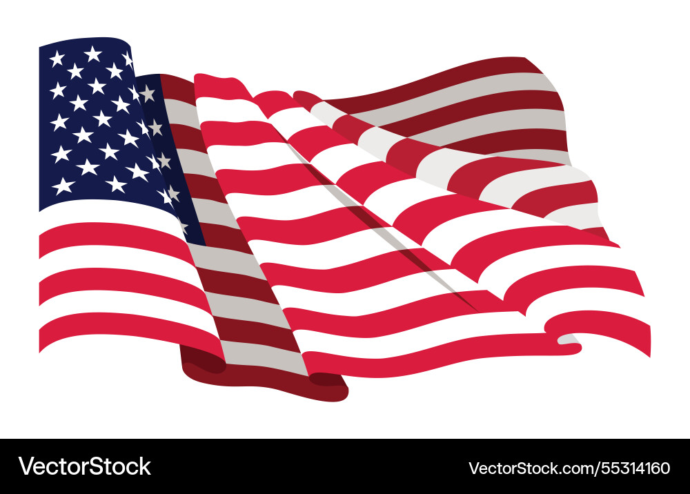 Usa waving flag american national symbol isolated Usa waving flag american national symbol isolated vector image