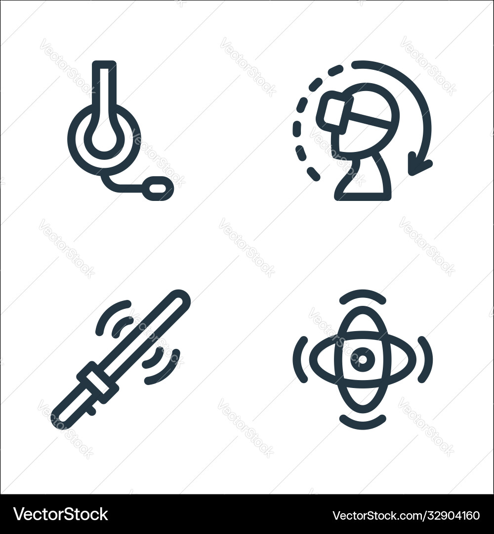 Virtual reality line icons linear set quality Virtual reality line icons linear set quality vector image