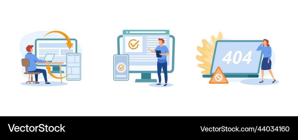 Web development microsite interface cross-browser Web development microsite interface cross-browser vector image