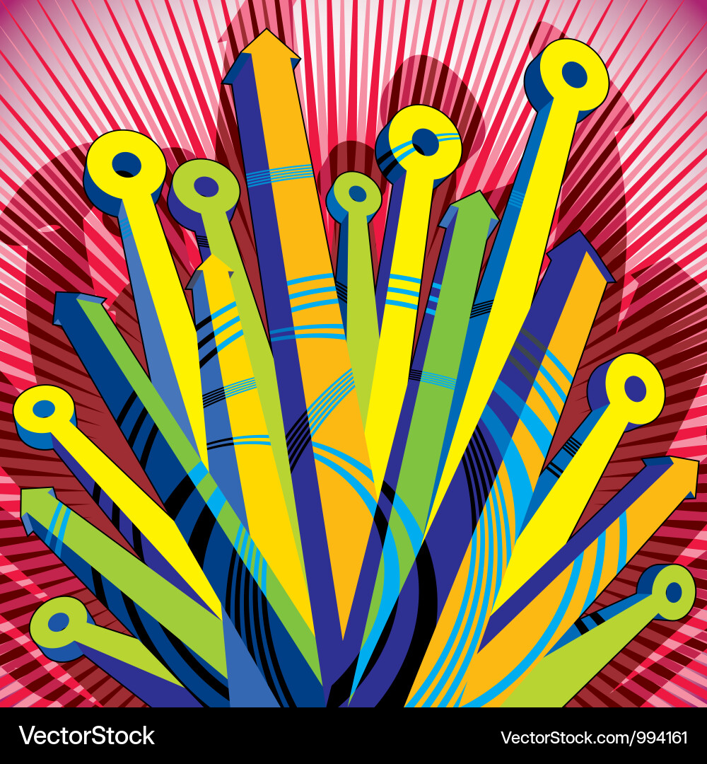 Abstract with 3d arrows Vector Image