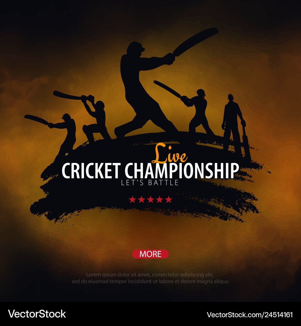 Cricket championship banner or poster design Cricket championship banner or poster design vector image