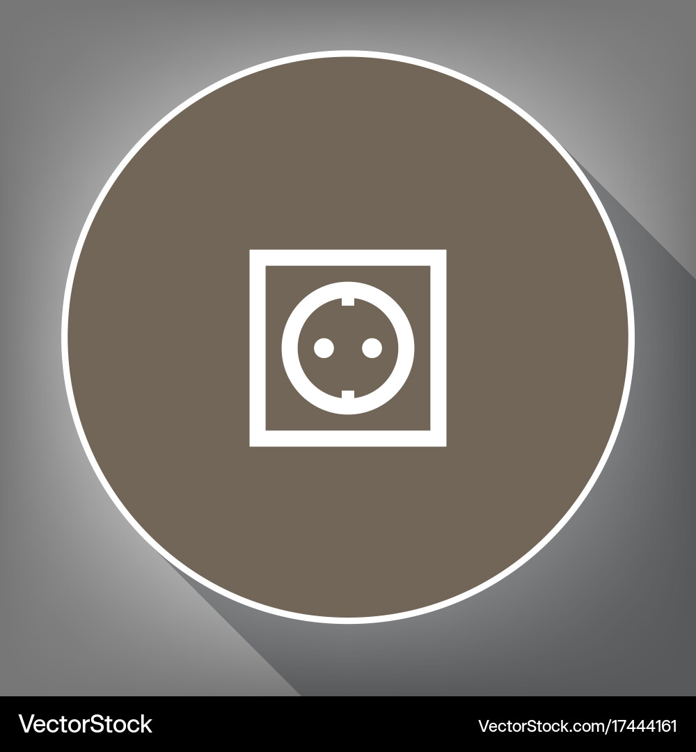 Electrical socket sign white icon Royalty Free Vector Image