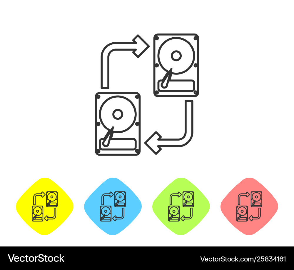 Grey a fixed data storage device hard disk Grey a fixed data storage device hard disk vector image