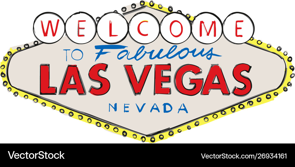 Las Vegas Welcome Sign - Neon Lights vector image