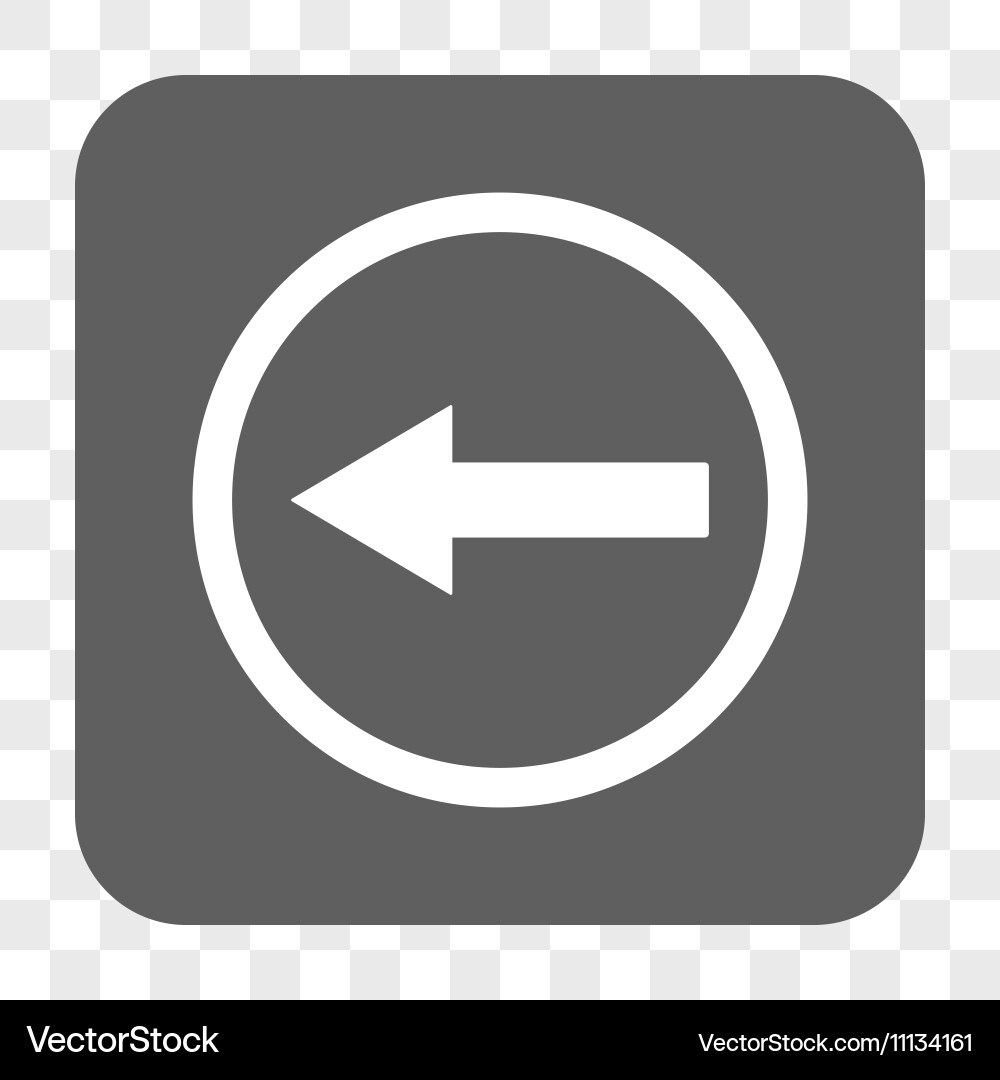 Left rounded arrow square button vector image