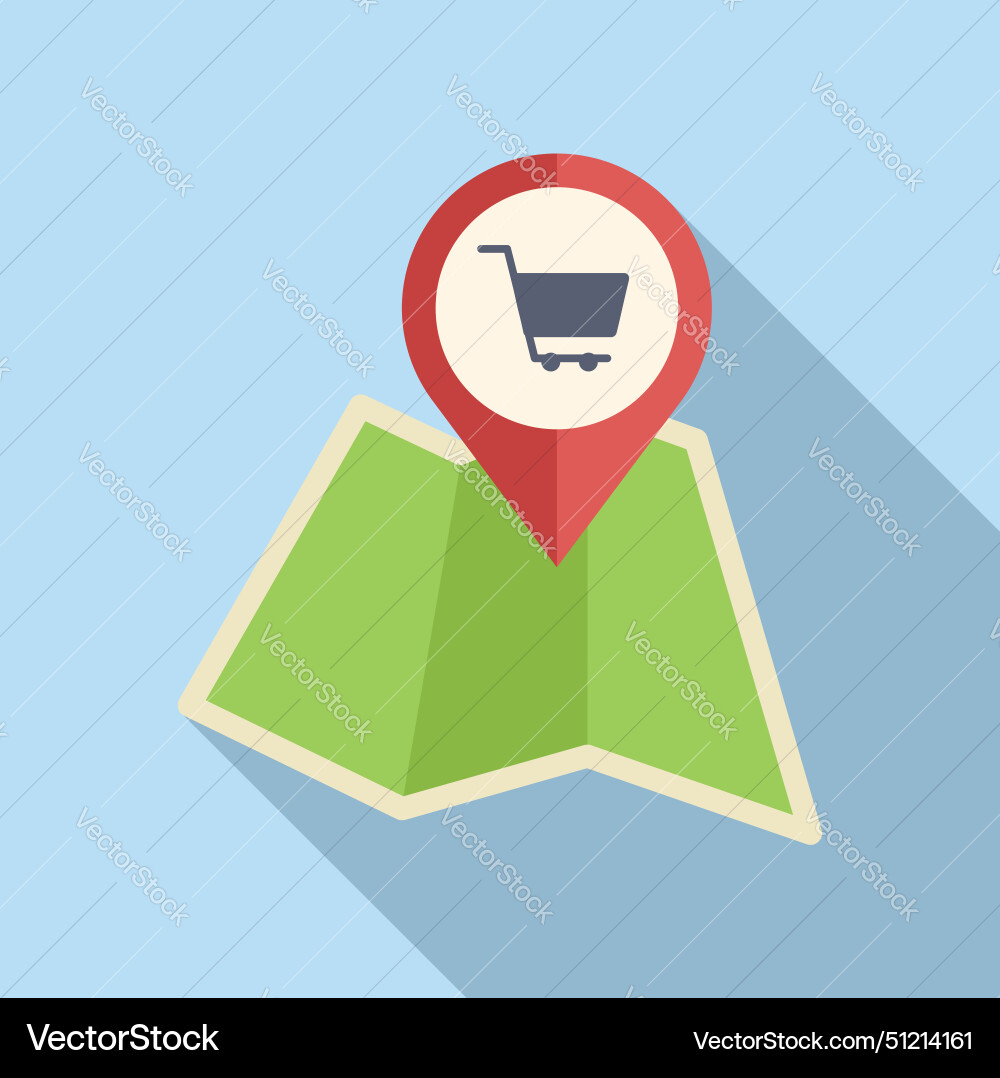 Map pointer shop icon flat locator online Map pointer shop icon flat locator online vector image