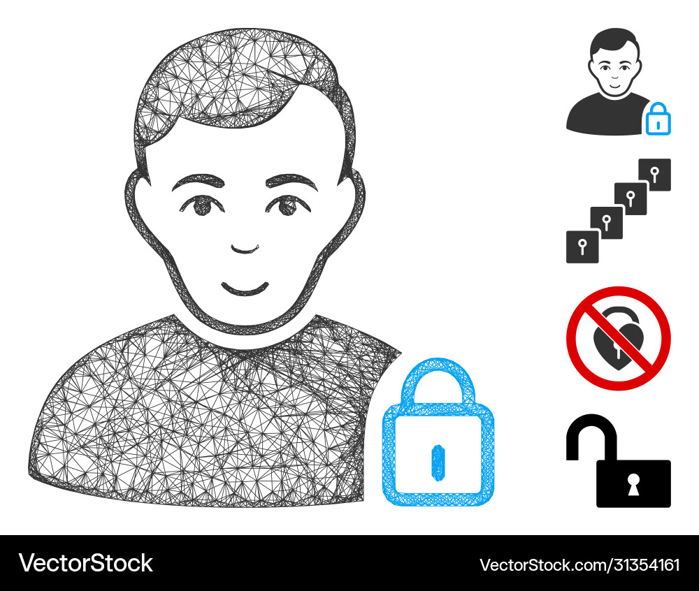 User lock web mesh Vector Image