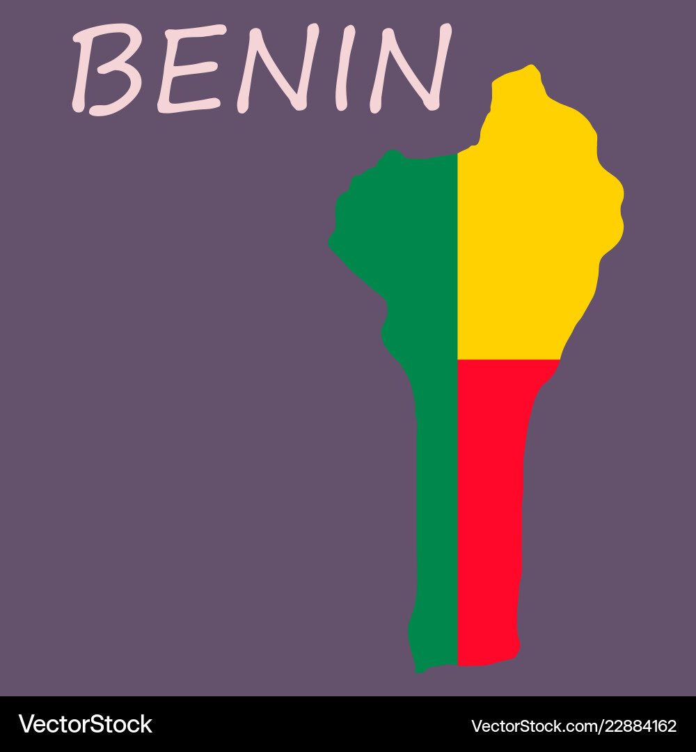 Benin map with flag Benin map with flag vector image