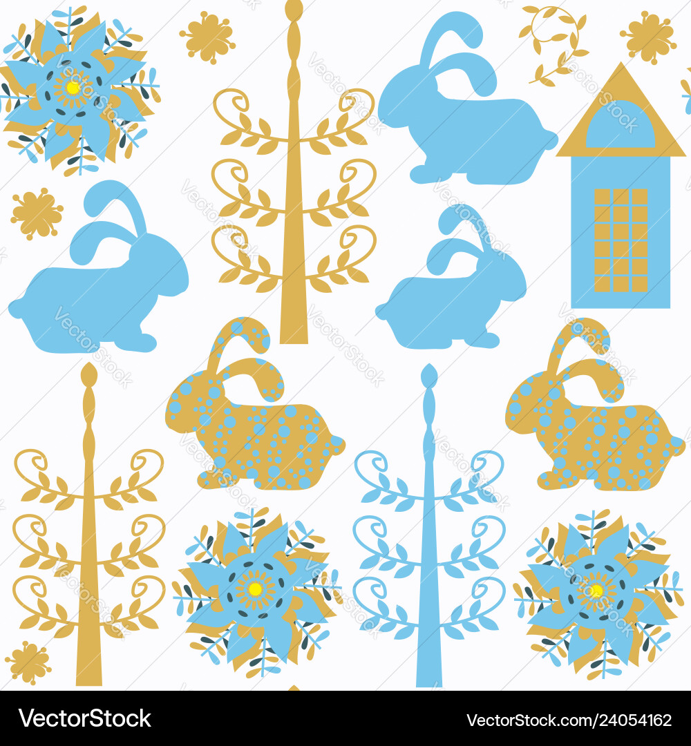 Bunny seamless pattern it is located in swatch Bunny seamless pattern it is located in swatch vector image