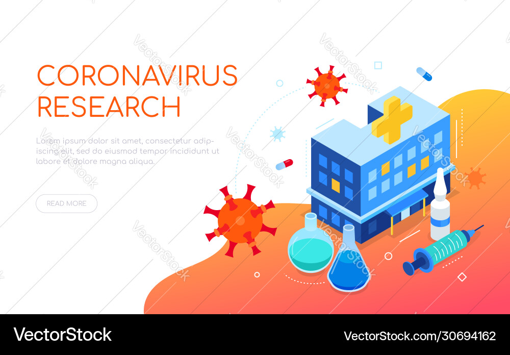 Coronavirus-Krankheitsforschung - bunte Isometrie Coronavirus-Krankheitsforschung - bunte Isometrie vektorbild