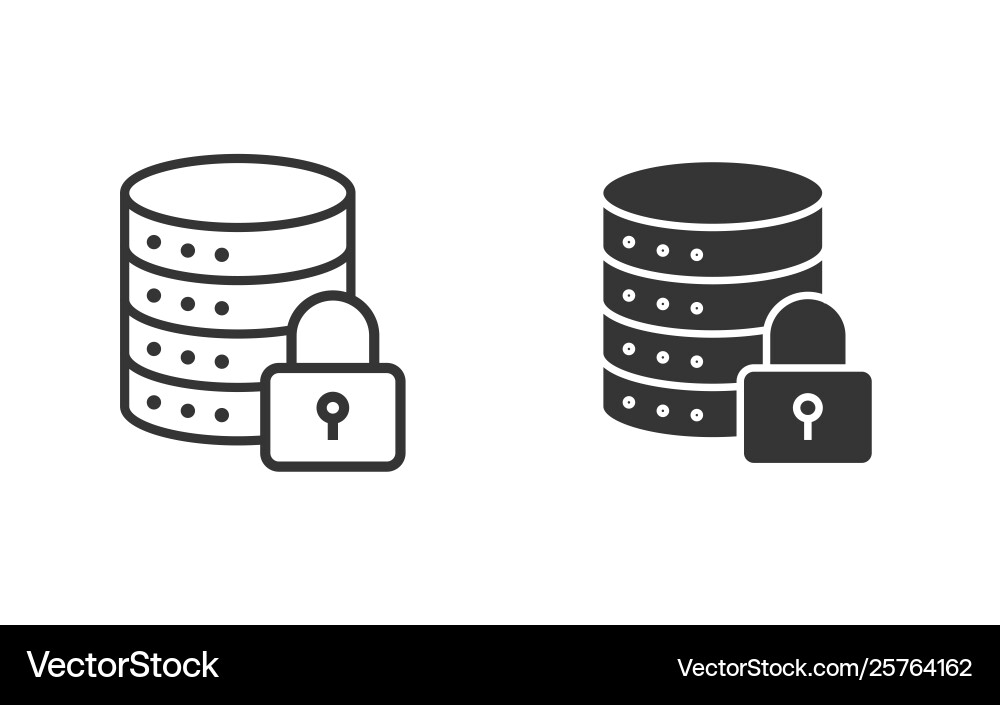 Data security icon for graphic and web vector image