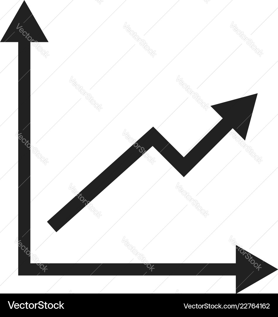 Finance graph icon simple style Finance graph icon simple style vector image